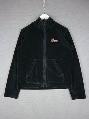Boca Authentic Velour Track Zip Up Jacket Y2K Vintage Womens Medium